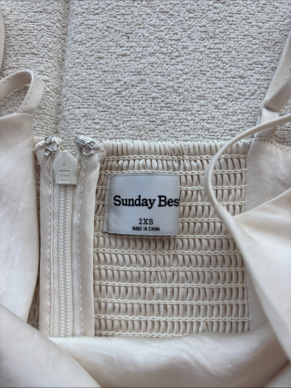 Aritzia Ivory Satin Mini Dress - Picture 2 of 3